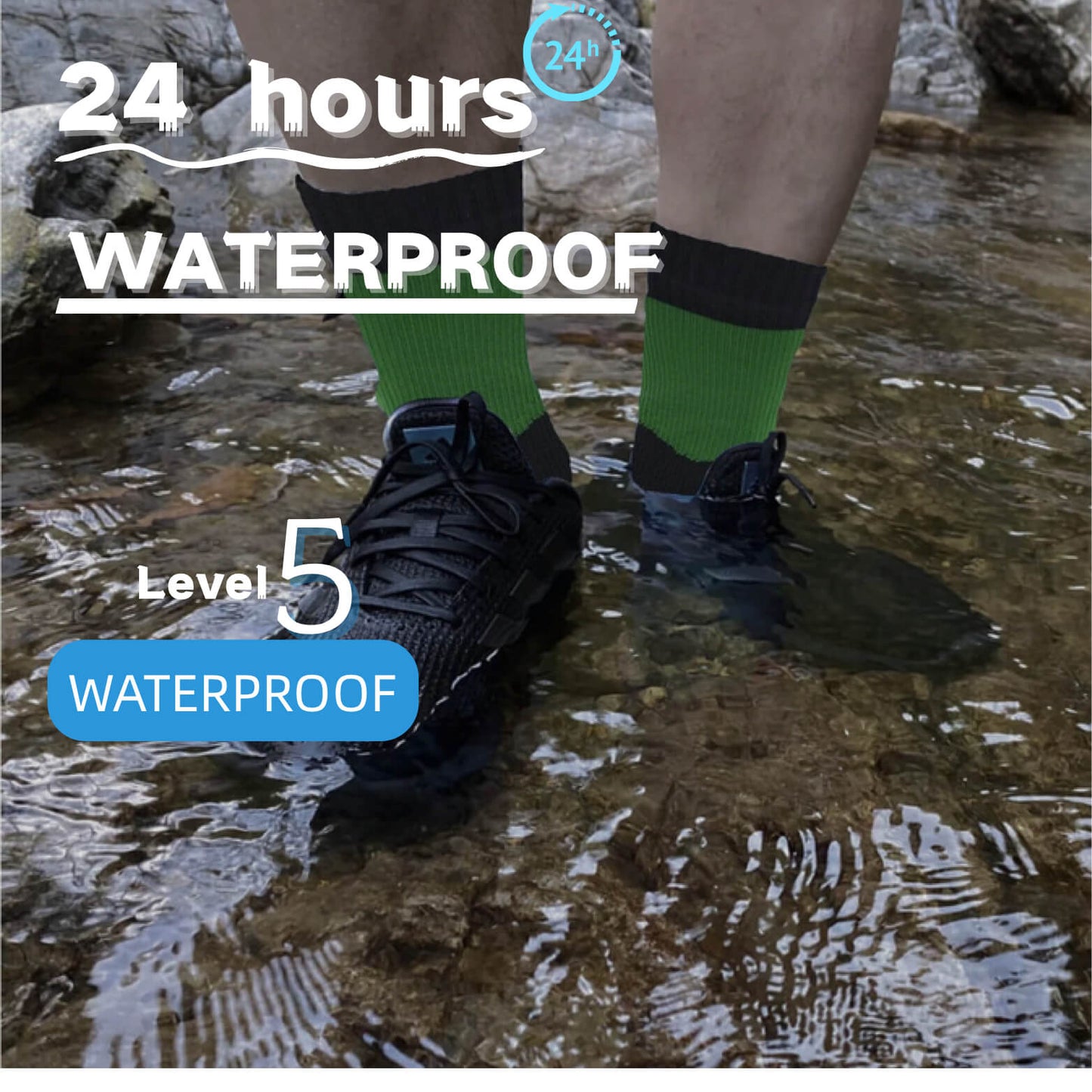 Unisex Crew Waterproof Socks Midnight Moss