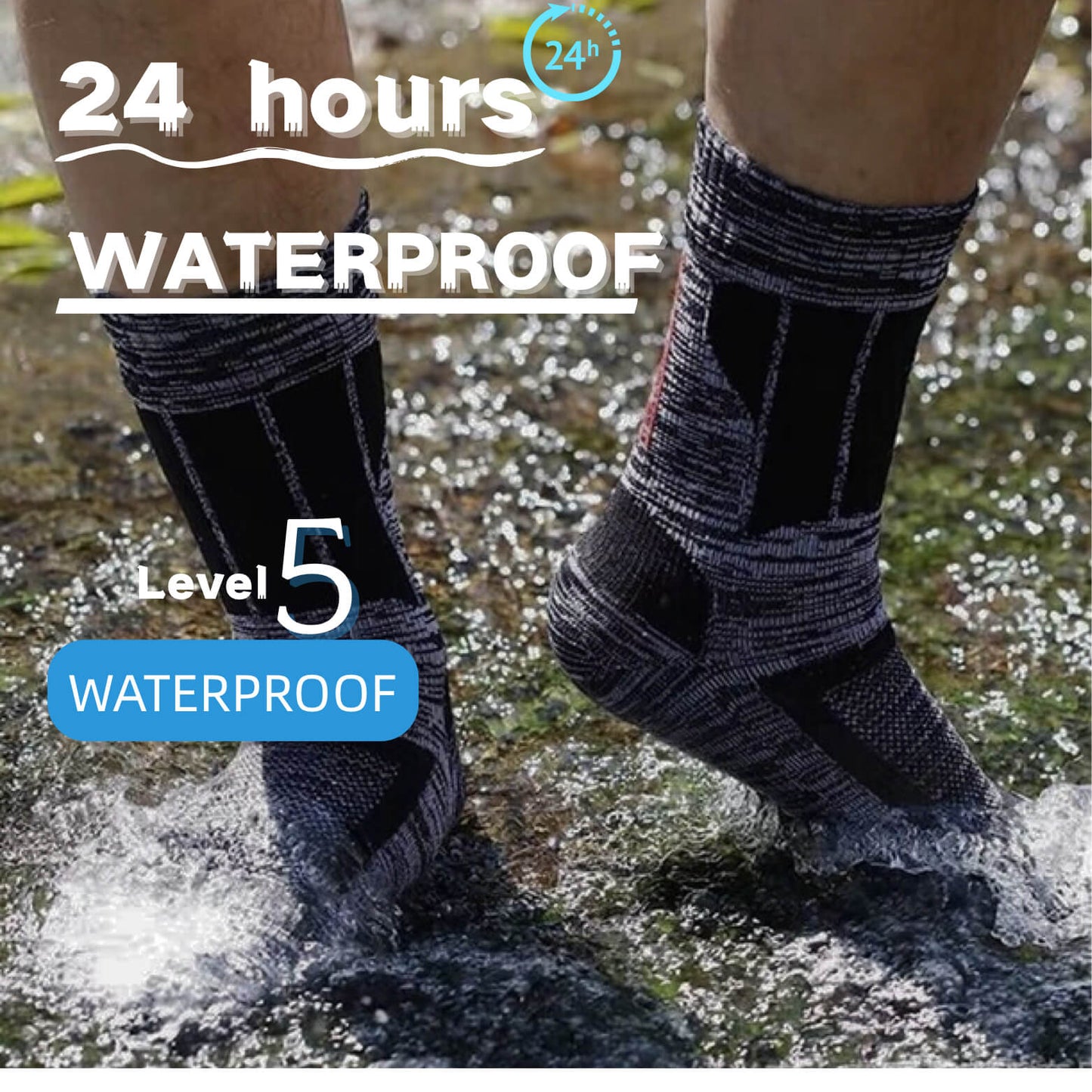 Unisex Crew Waterproof Socks Skeleton Grey