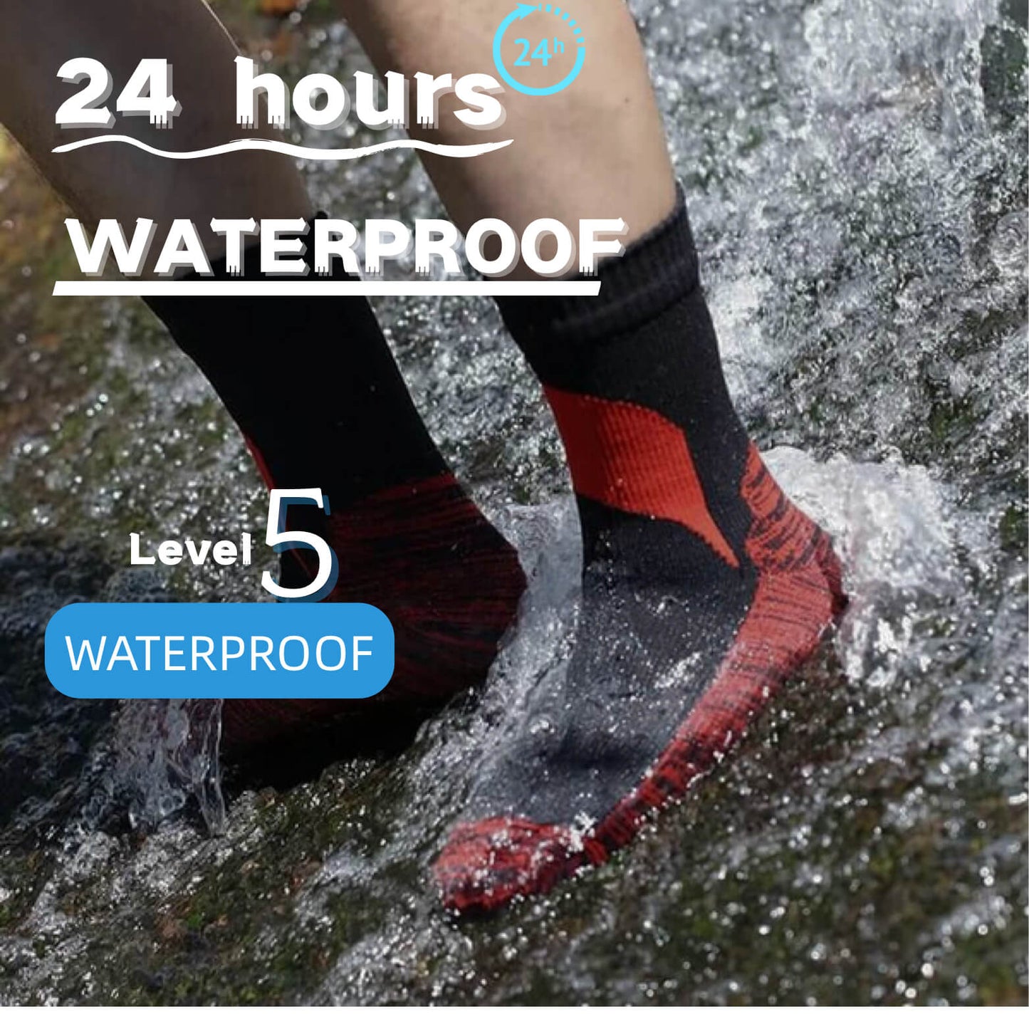 Unisex Crew Waterproof Socks Crimson Forge