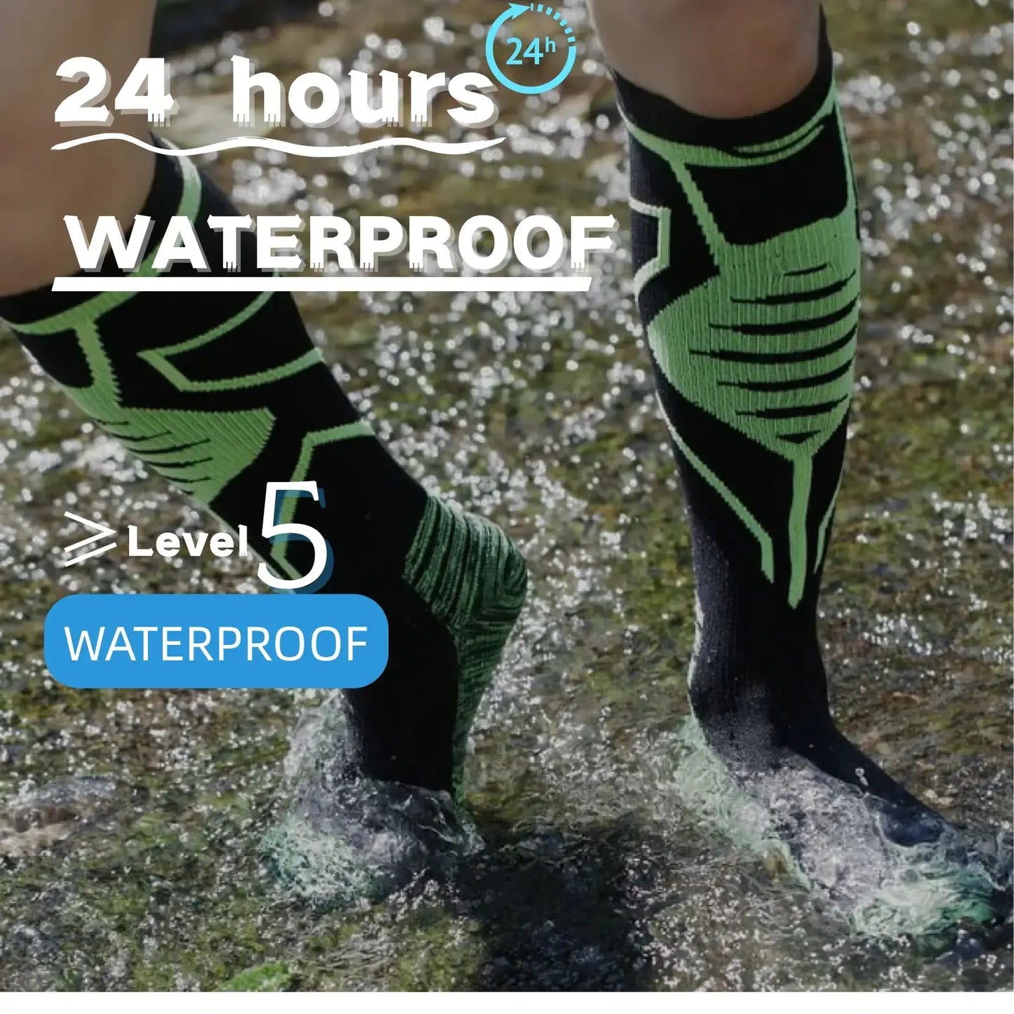 Unisex Knee High Waterproof Socks Neon Strike Konugo