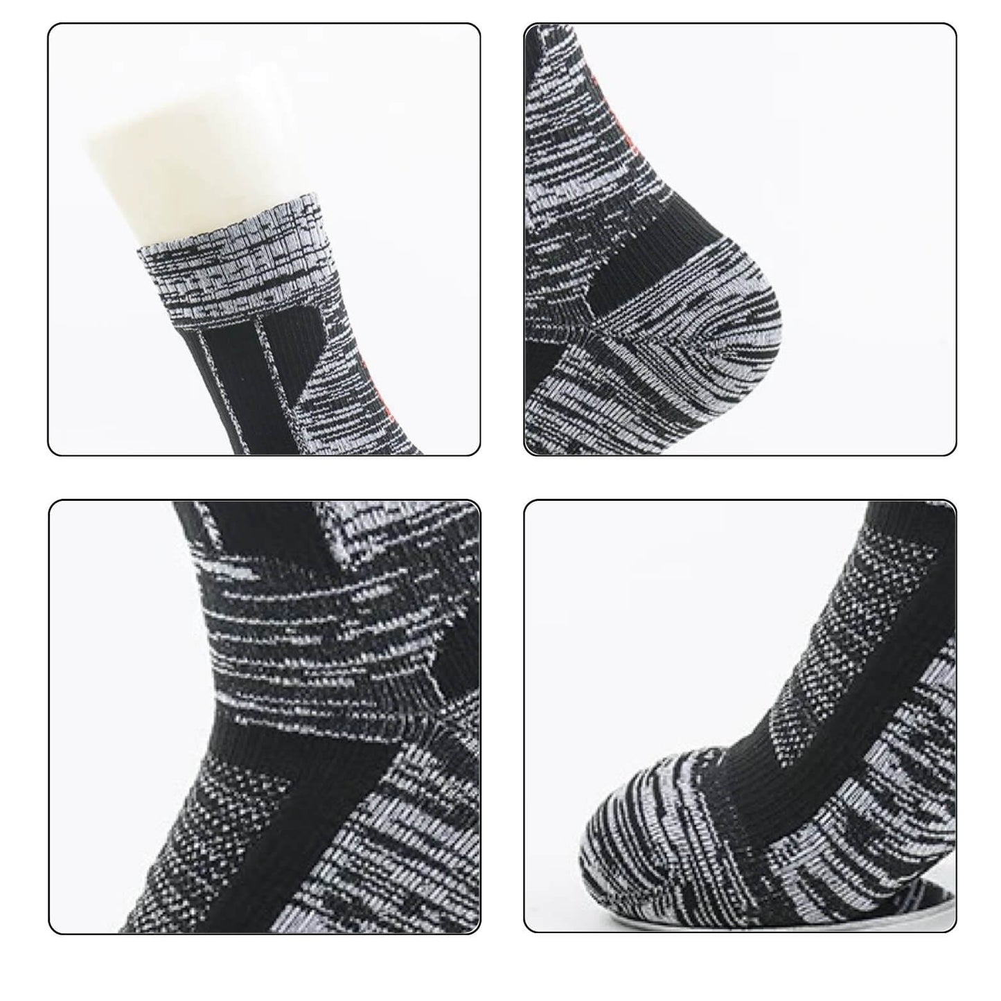 Unisex Crew Waterproof Socks Skeleton Grey