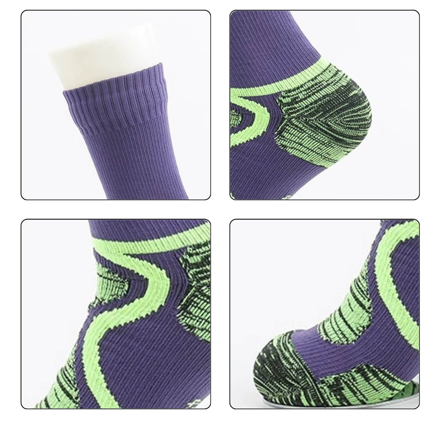 Unisex Crew Waterproof Socks Neon Amethyst