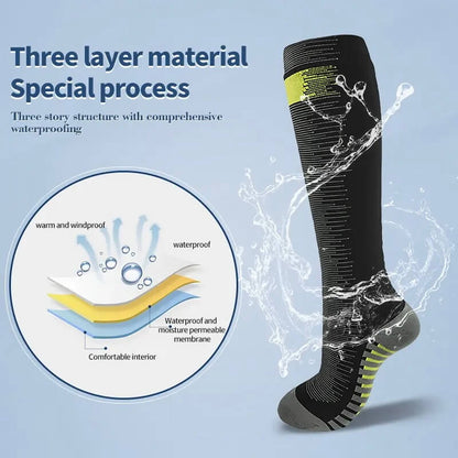 Unisex Knee High Waterproof Socks Night Drift