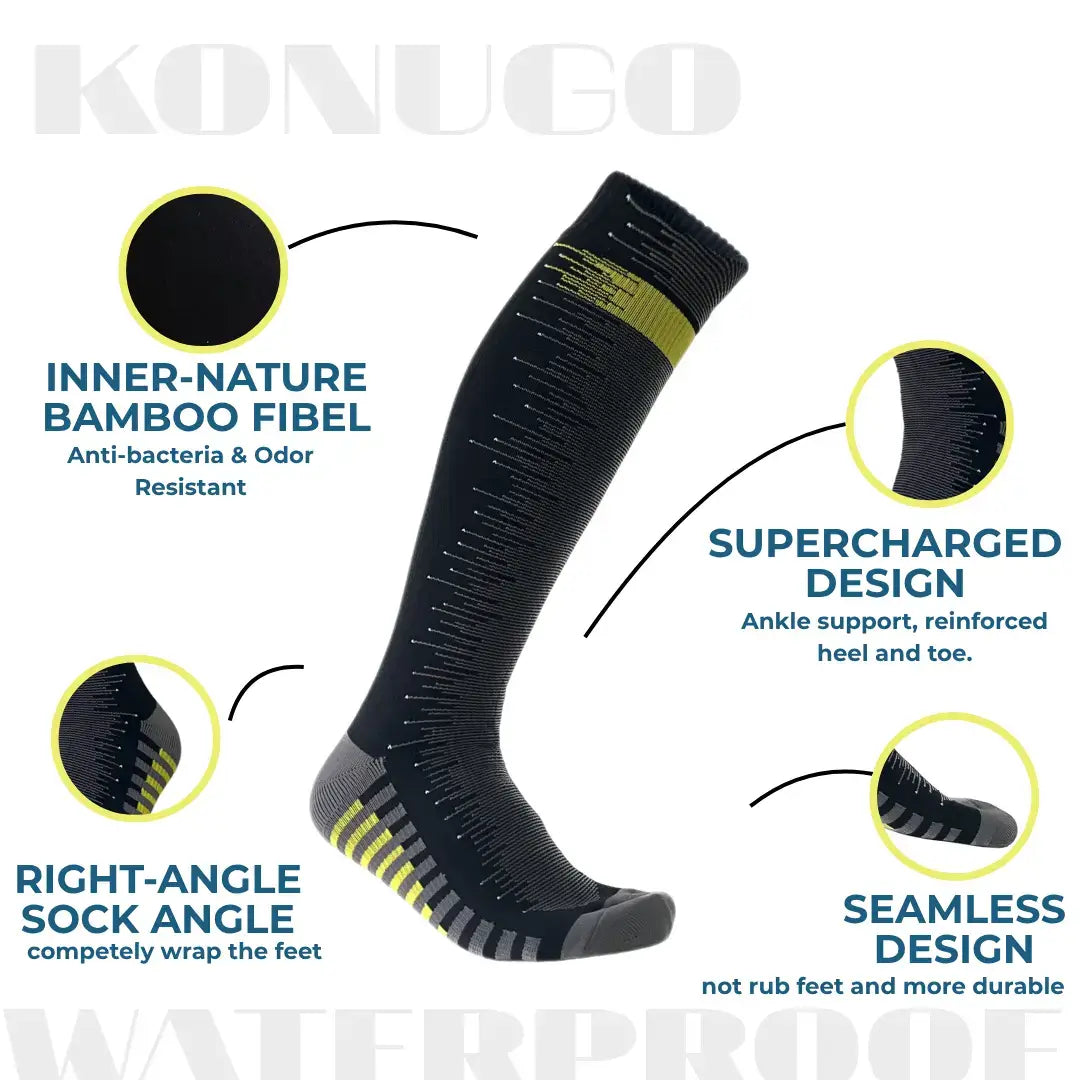 Unisex Knee High Waterproof Socks Night Drift Konugo