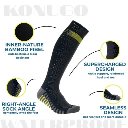 Unisex Knee High Waterproof Socks Night Drift Konugo