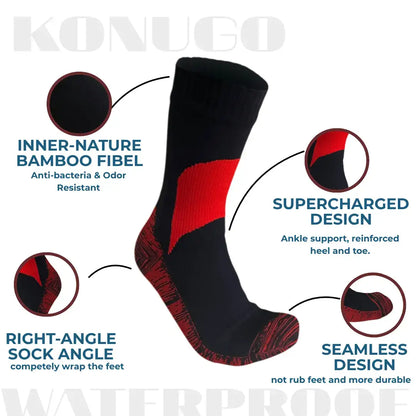 Unisex Crew Waterproof Socks Neon Pulse Konugo