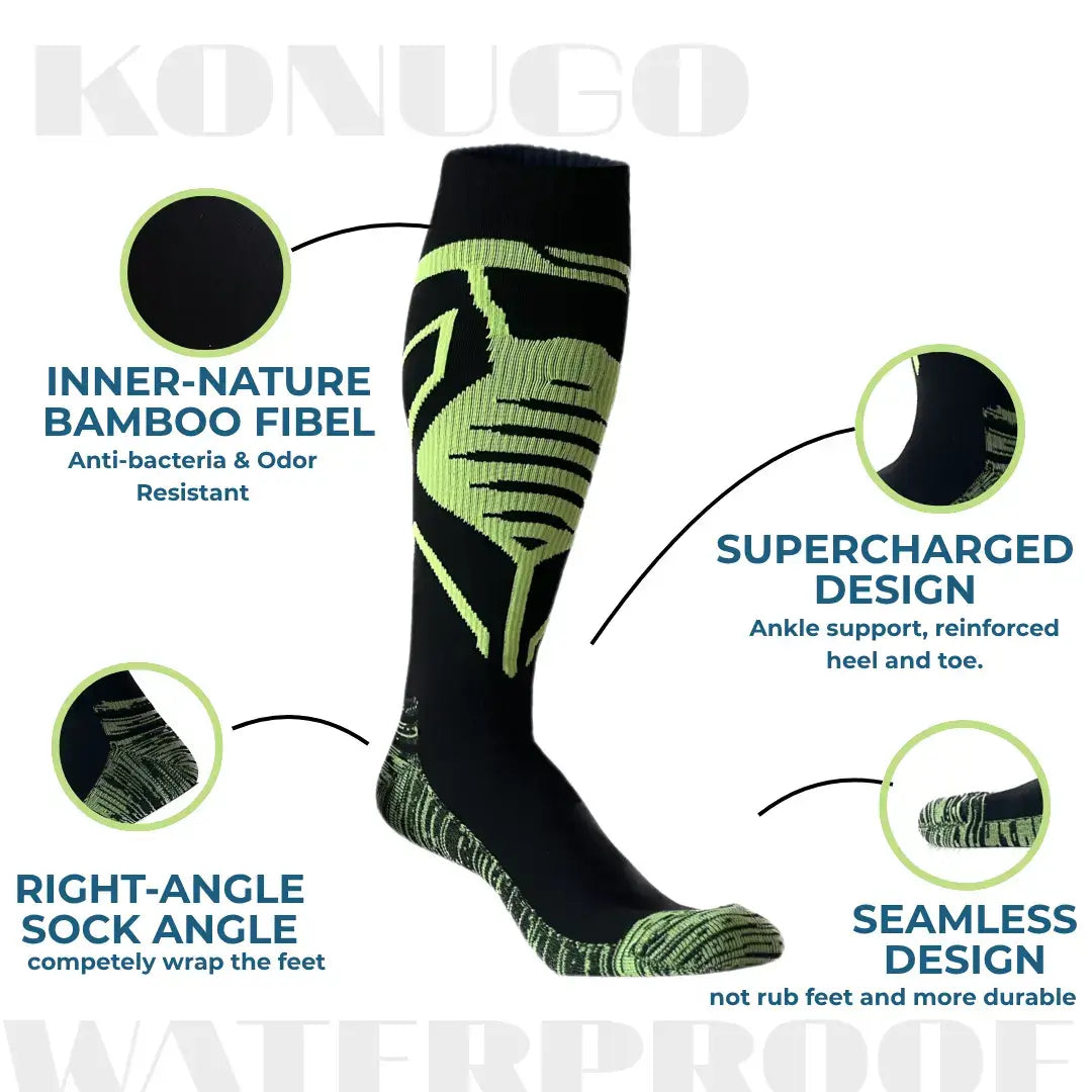 Unisex Knee High Waterproof Socks Neon Strike Konugo