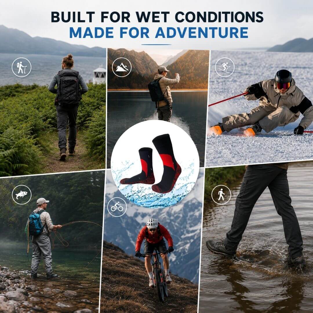 Unisex Crew Waterproof Socks Neon Pulse Konugo