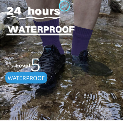 Unisex Crew Waterproof Socks Neon Amethyst