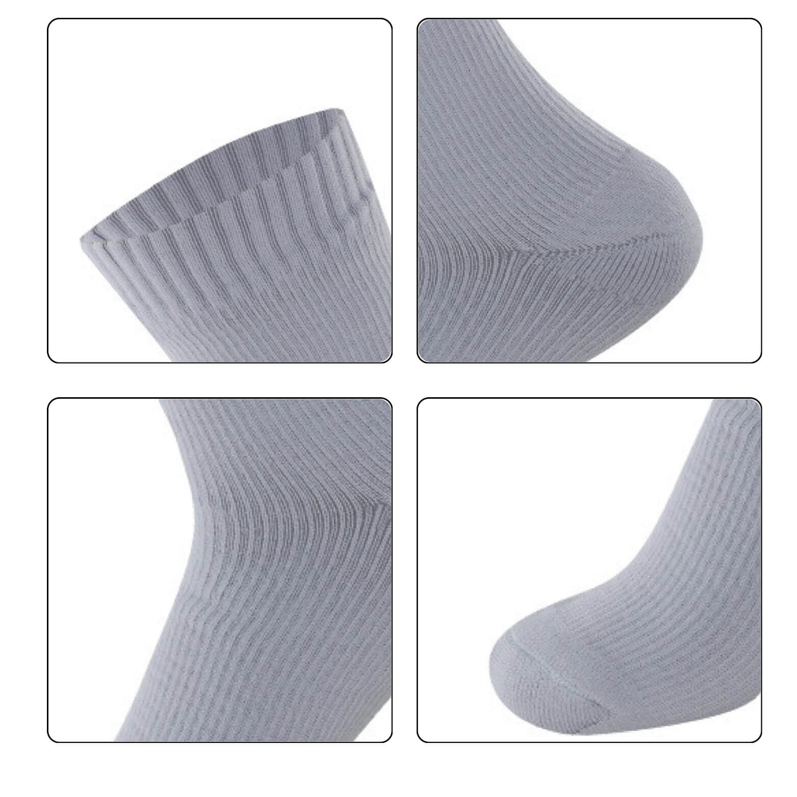 Zoomed-in view of waterproof socks showing design features and craftsmanship