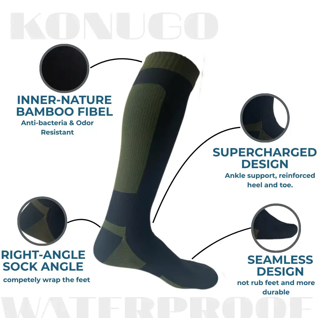 Unisex Knee High Waterproof Socks Tactical Stealth Konugo