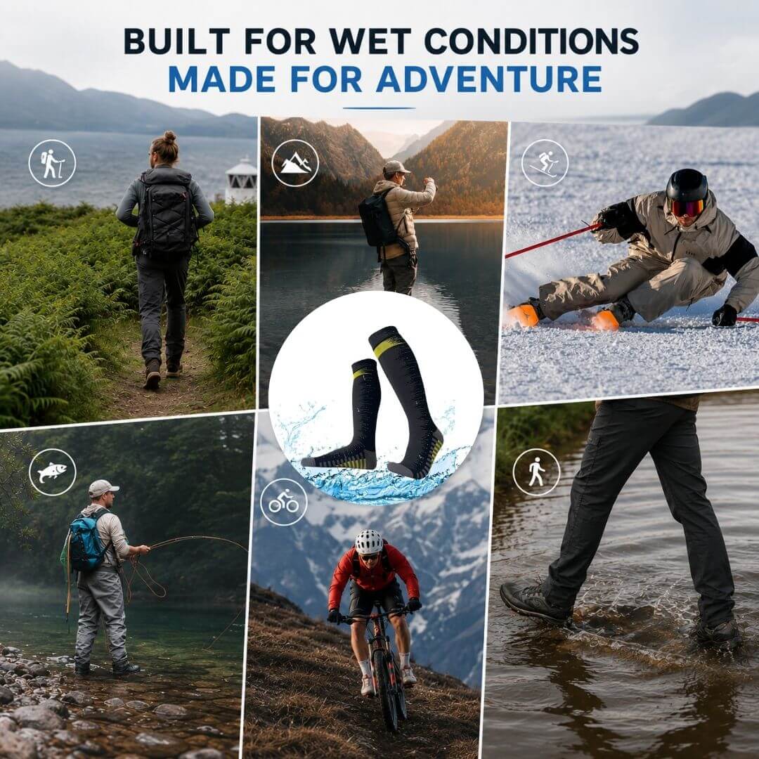 Unisex Knee High Waterproof Socks Night Drift Konugo