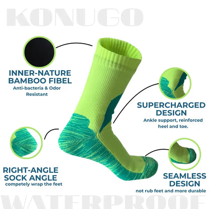 Unisex Crew Waterproof Socks Neon Pulse Konugo