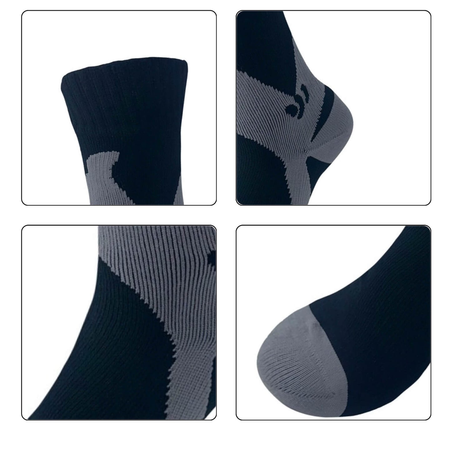 Zoomed-in view of waterproof socks showing design features and craftsmanship