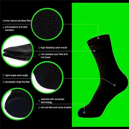 Detailed view of waterproof socks showing breathable and windproof fabric.